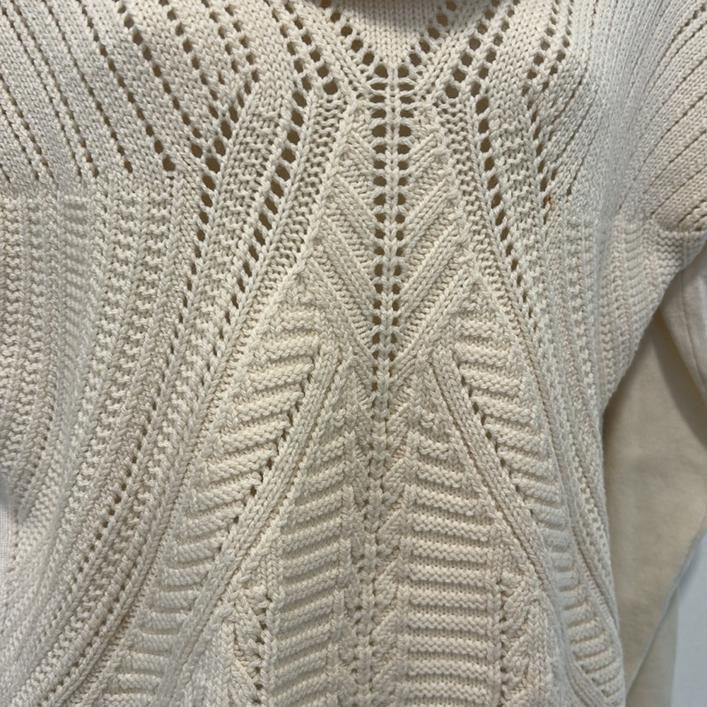 KAREN MILLEN Cream Color Wool Blend Cowl Neck Sweater Size 3 - Picture 6 of 7